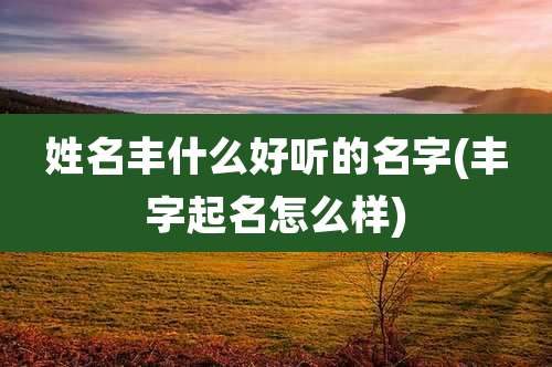 姓名丰什么好听的名字(丰字起名怎么样)