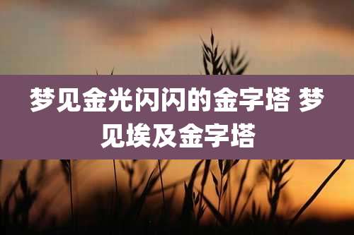 梦见金光闪闪的金字塔 梦见埃及金字塔