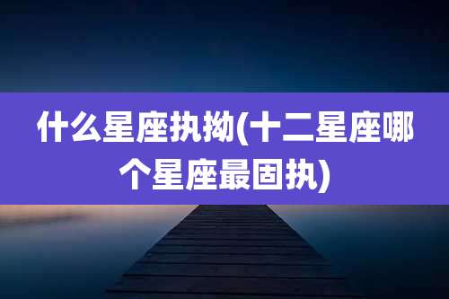 什么星座执拗(十二星座哪个星座最固执)