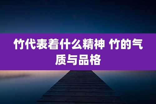 竹代表着什么精神 竹的气质与品格