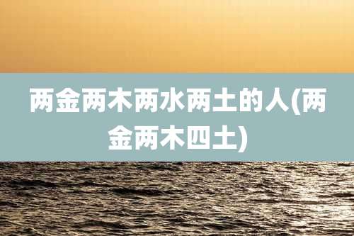 两金两木两水两土的人(两金两木四土)