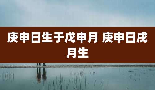 庚申日生于戊申月 庚申日戌月生