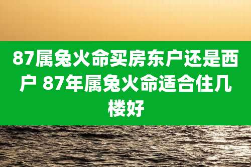 87属兔火命买房东户还是西户 87年属兔火命适合住几楼好