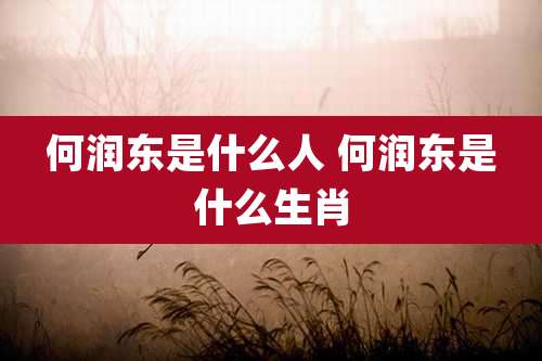 何润东是什么人 何润东是什么生肖