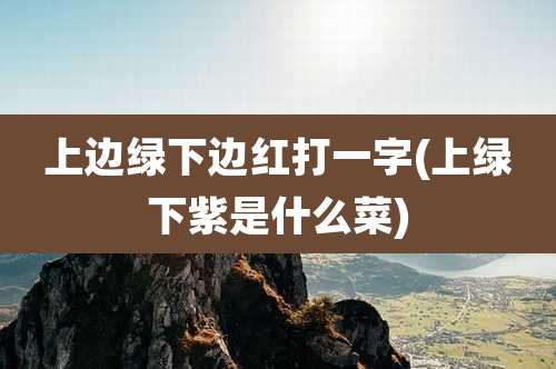 上边绿下边红打一字(上绿下紫是什么菜)