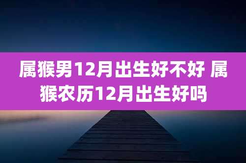 属猴男12月出生好不好 属猴农历12月出生好吗