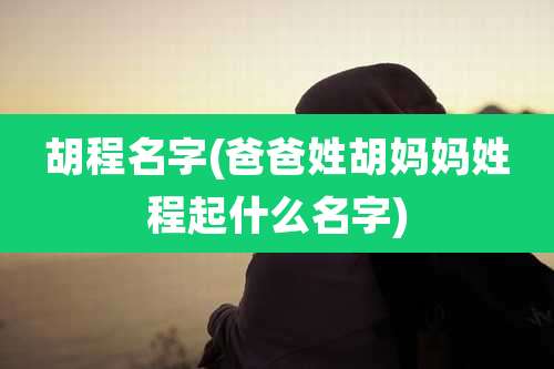 胡程名字(爸爸姓胡妈妈姓程起什么名字)