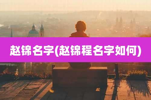 赵锦名字(赵锦程名字如何)