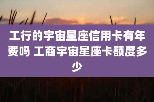工行的宇宙星座信用卡有年费吗 工商宇宙星座卡额度多少