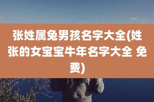 张姓属兔男孩名字大全(姓张的女宝宝牛年名字大全 免费)