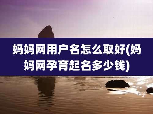 妈妈网用户名怎么取好(妈妈网孕育起名多少钱)