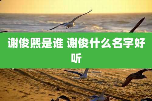 谢俊熙是谁 谢俊什么名字好听