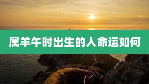 属羊午时出生的人命运如何