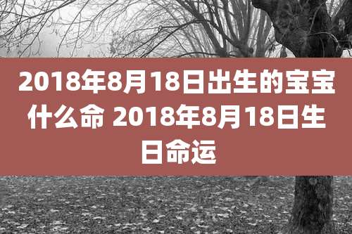 2018年8月18日出生的宝宝什么命 2018年8月18日生日命运