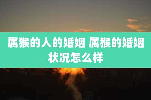 属猴的人的婚姻 属猴的婚姻状况怎么样