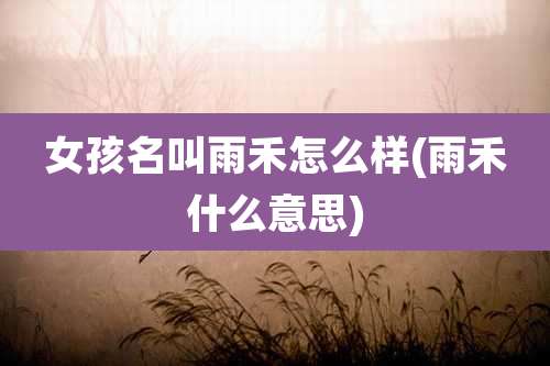 女孩名叫雨禾怎么样(雨禾什么意思)