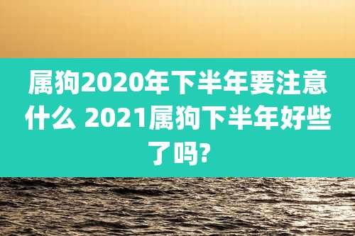 属狗2020年下半年要注意什么 2021属狗下半年好些了吗?