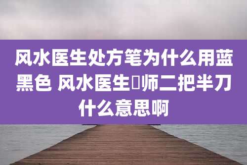 风水医生处方笔为什么用蓝黑色 风水医生侓师二把半刀什么意思啊
