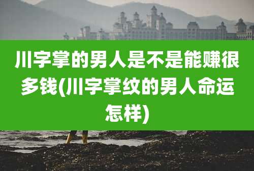 川字掌的男人是不是能赚很多钱(川字掌纹的男人命运怎样)