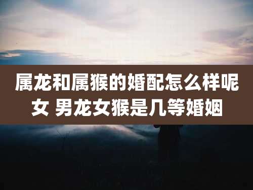 属龙和属猴的婚配怎么样呢女 男龙女猴是几等婚姻