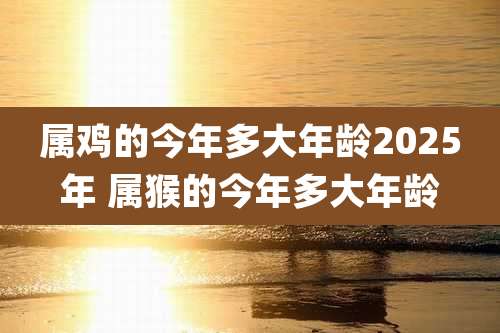 属鸡的今年多大年龄2025年 属猴的今年多大年龄