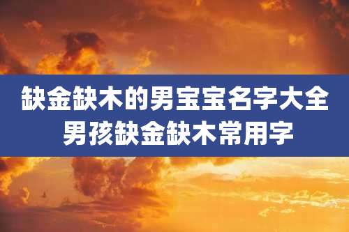 缺金缺木的男宝宝名字大全 男孩缺金缺木常用字