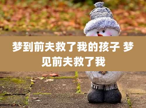 梦到前夫救了我的孩子 梦见前夫救了我
