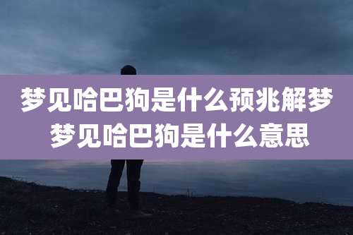 梦见哈巴狗是什么预兆解梦 梦见哈巴狗是什么意思