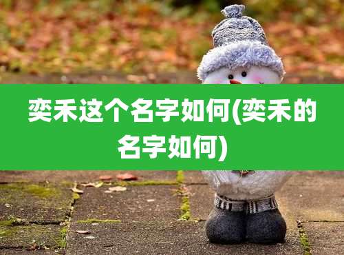 奕禾这个名字如何(奕禾的名字如何)