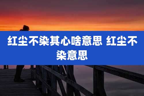 红尘不染其心啥意思 红尘不染意思