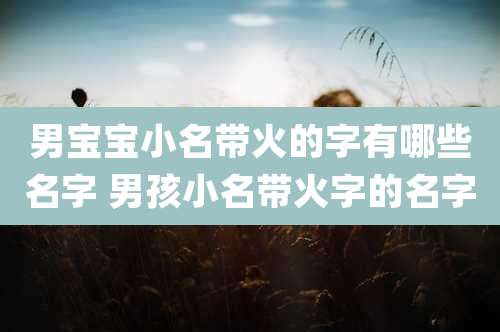 男宝宝小名带火的字有哪些名字 男孩小名带火字的名字