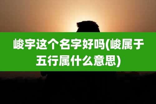 峻宇这个名字好吗(峻属于五行属什么意思)