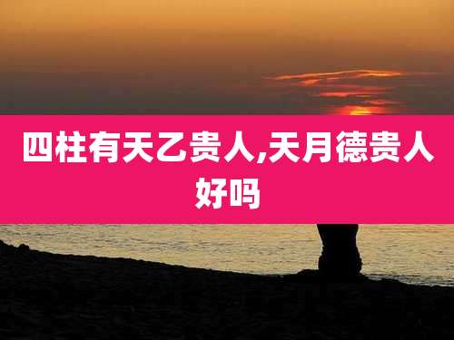 四柱有天乙贵人,天月德贵人好吗