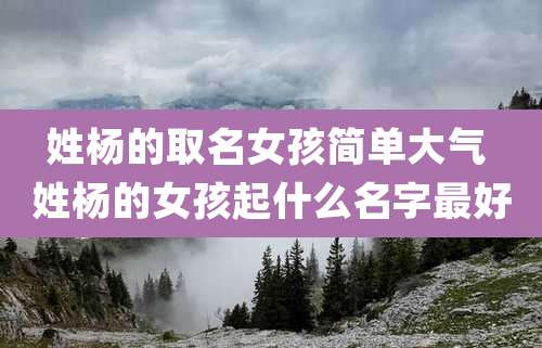 姓杨的取名女孩简单大气 姓杨的女孩起什么名字最好