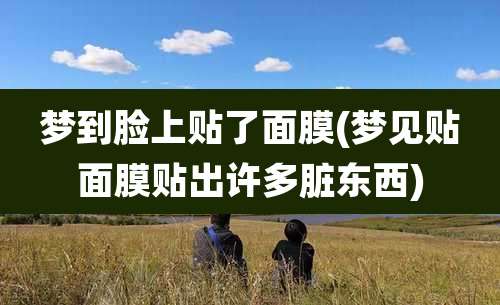梦到脸上贴了面膜(梦见贴面膜贴出许多脏东西)