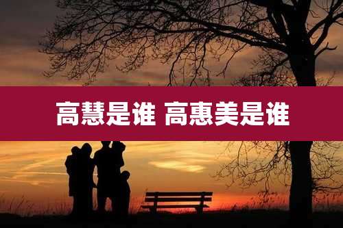 高慧是谁 高惠美是谁