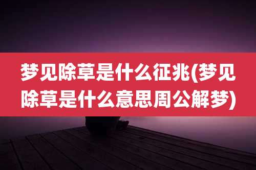 梦见除草是什么征兆(梦见除草是什么意思周公解梦)