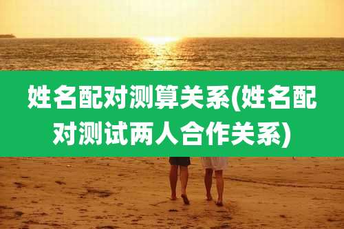 姓名配对测算关系(姓名配对测试两人合作关系)