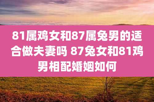 81属鸡女和87属兔男的适合做夫妻吗 87兔女和81鸡男相配婚姻如何