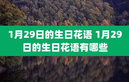 1月29日的生日花语 1月29日的生日花语有哪些
