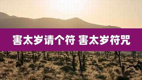 害太岁请个符 害太岁符咒