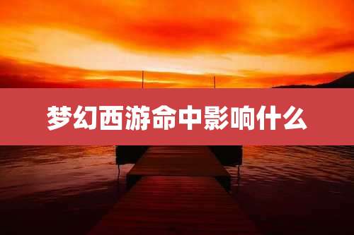梦幻西游命中影响什么