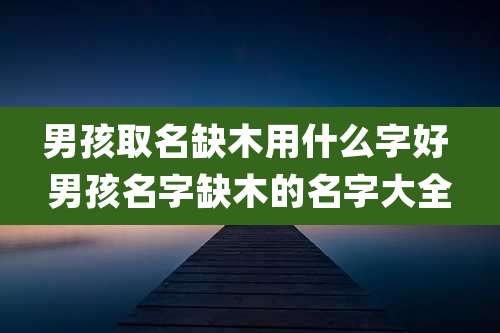 男孩取名缺木用什么字好 男孩名字缺木的名字大全