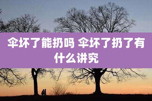 伞坏了能扔吗 伞坏了扔了有什么讲究