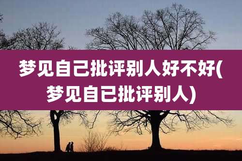 梦见自己批评别人好不好(梦见自已批评别人)