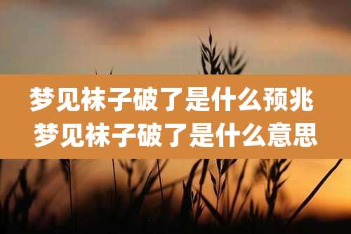梦见袜子破了是什么预兆 梦见袜子破了是什么意思