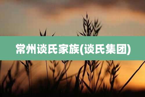 常州谈氏家族(谈氏集团)