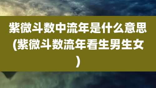 紫微斗数中流年是什么意思(紫微斗数流年看生男生女)