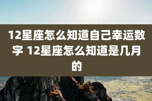 12星座怎么知道自己幸运数字 12星座怎么知道是几月的