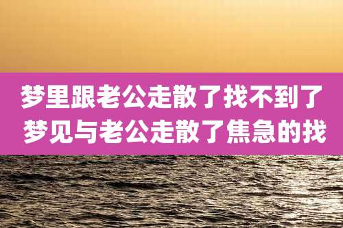 梦里跟老公走散了找不到了 梦见与老公走散了焦急的找